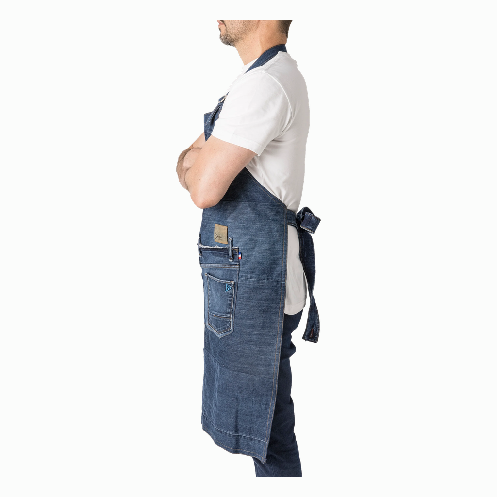 Tablier de barbecue en jean surcyclé