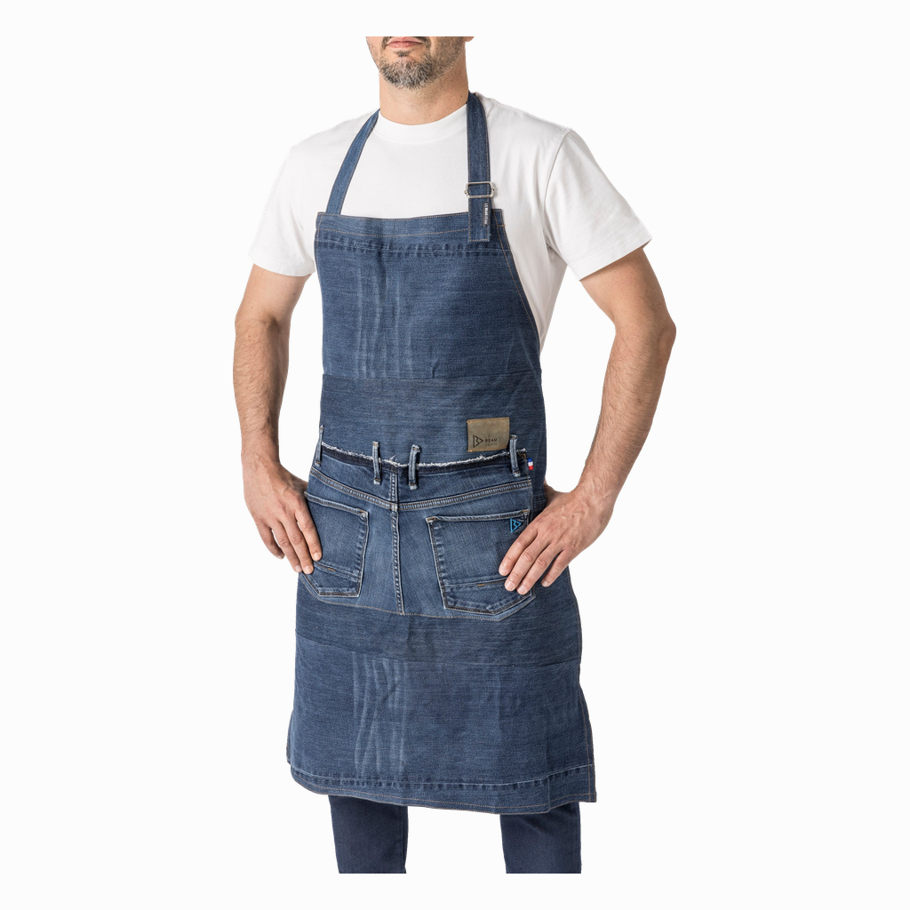 Tablier de barbecue en jean surcyclé