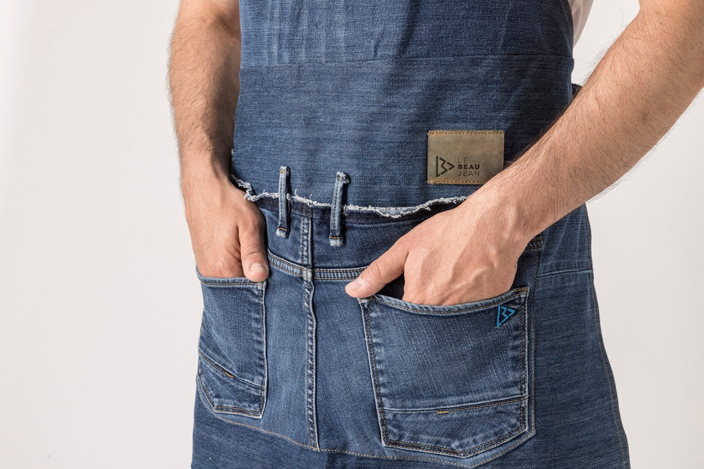 Tablier de barbecue en jean surcyclé